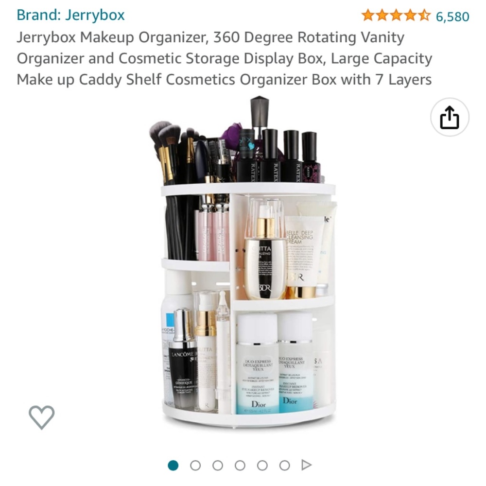 Makeup Cosmetic Organizer, 360 Degree Rotating Vanity